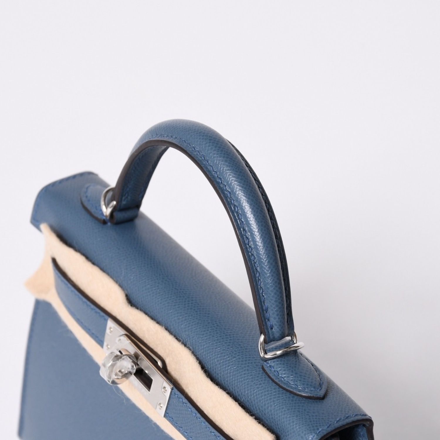 新品未使用 エルメス HERMES G刻印 ミニケリー2 ブルータンペット 