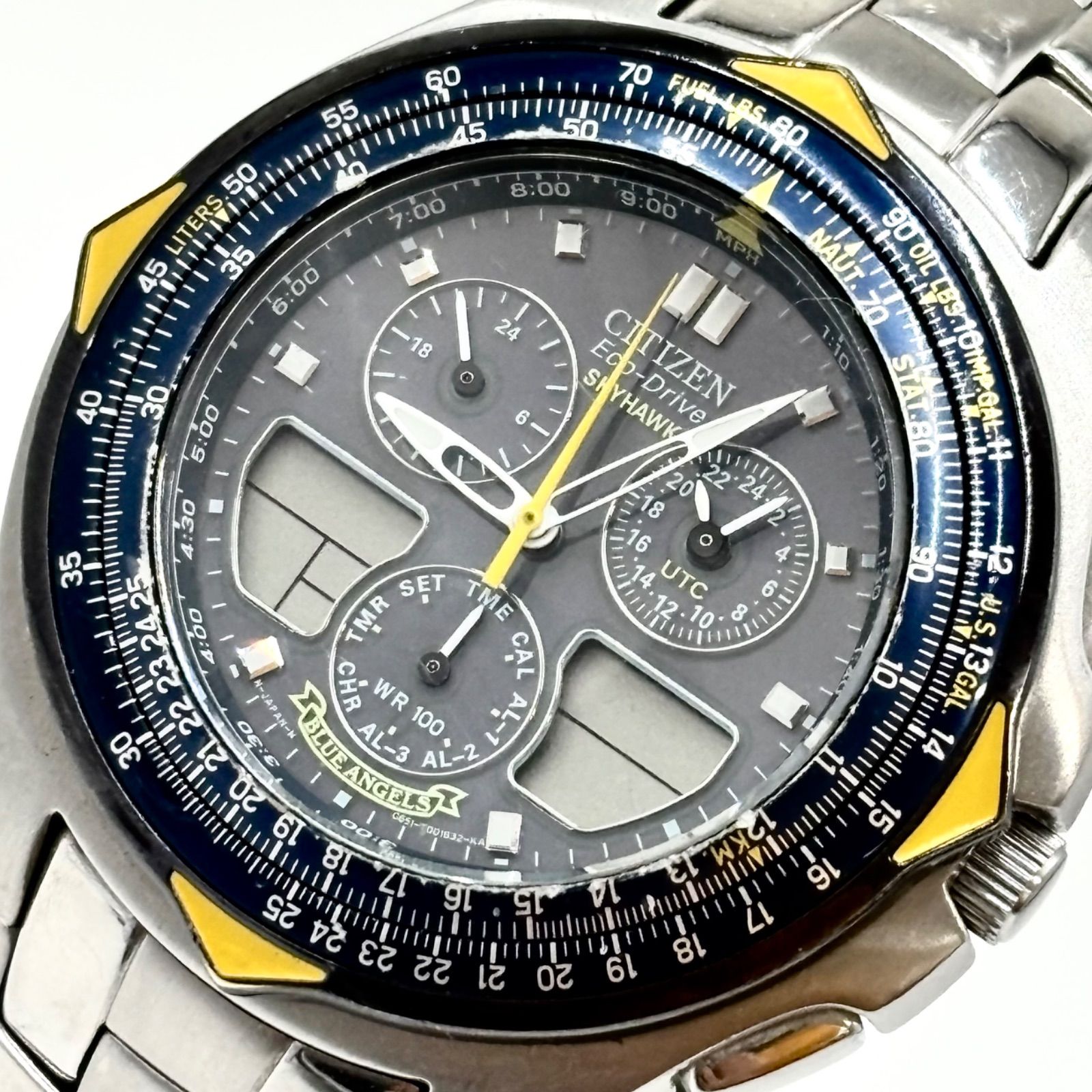 不動/極美品】CITIZEN シチズン Skyhalk Blue Angels エコドライブ