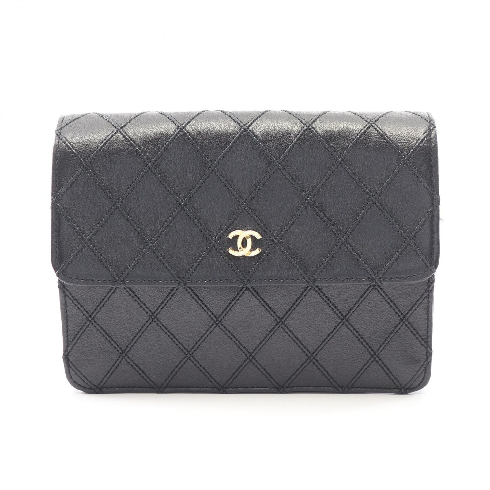 シャネル CHANEL ポーチ ビコローレ ブラック ラムスキン（羊革