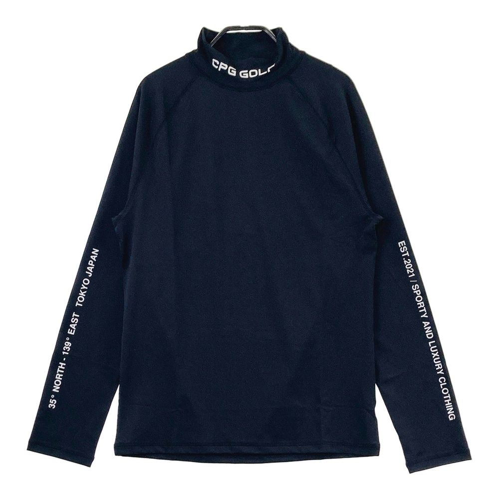 サイズ：4 CPG GOLF シーピージーゴルフ 2109-25125 長袖モックネックTシャツ  ブラック系 [240101676614] ゴルフウェア メンズ ストスト ゴルフ サイズ：4 CPG GOLF シーピージーゴルフ 2109-25125 長袖モック