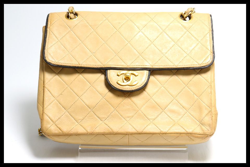 □CHANEL 1番台 マトラッセ GD金具 レザー チェーンショルダーバッグ