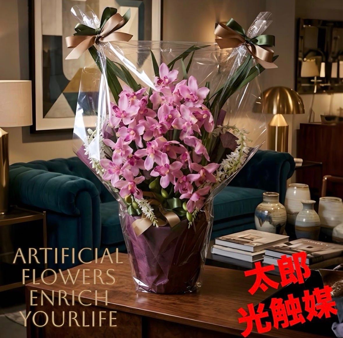 光触媒　人工観葉植物　ウォールグリーン　フェイクグリーン　シンピジューム6765@@