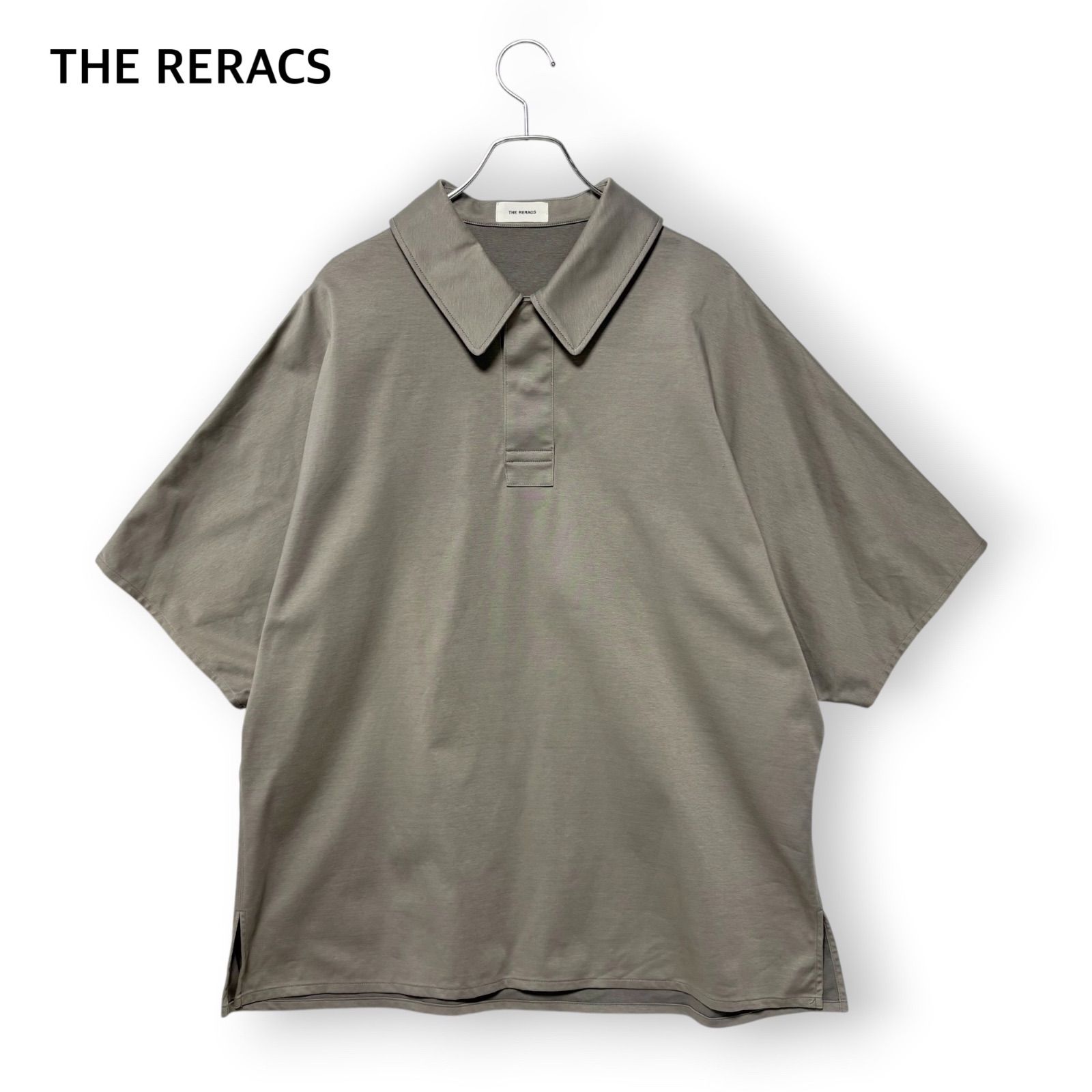 THE RERACS ザリラクス 半袖ポロシャツ オーバーサイズ グレー メンズ