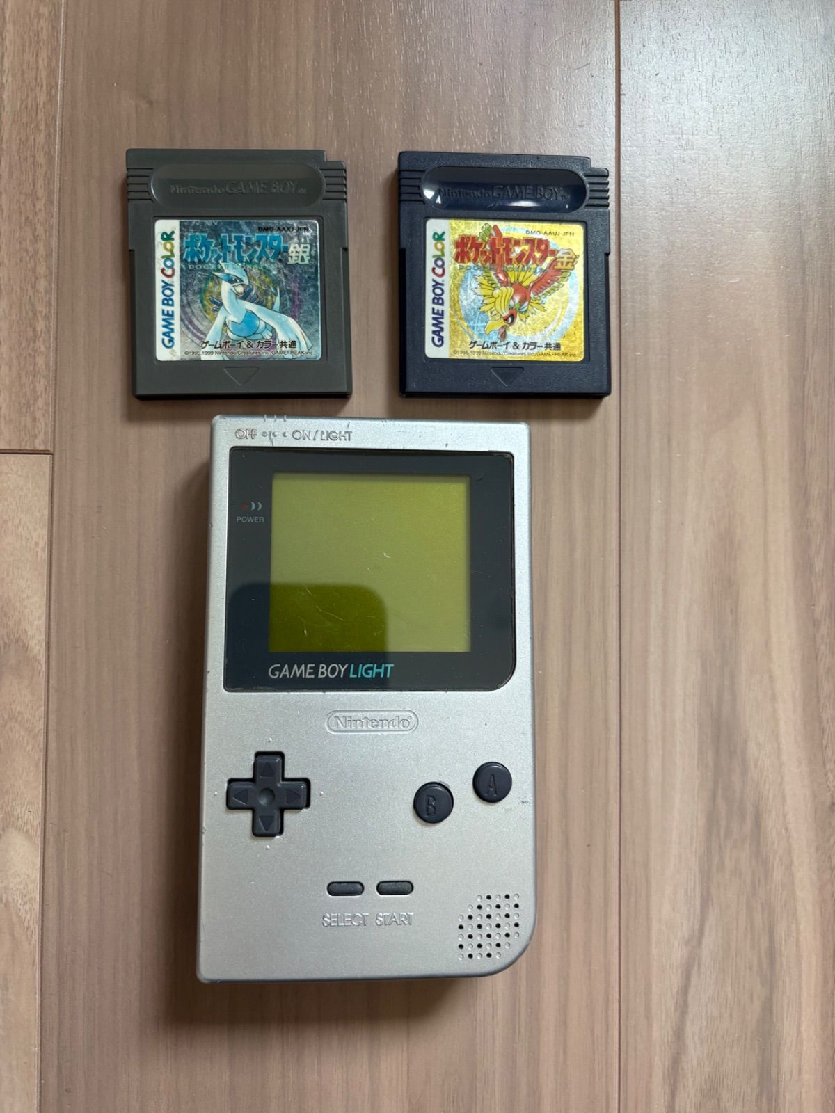 任天堂 ゲームボーイライト シルバー ポケモン金銀セット 動作品 Nintendo LIGHT