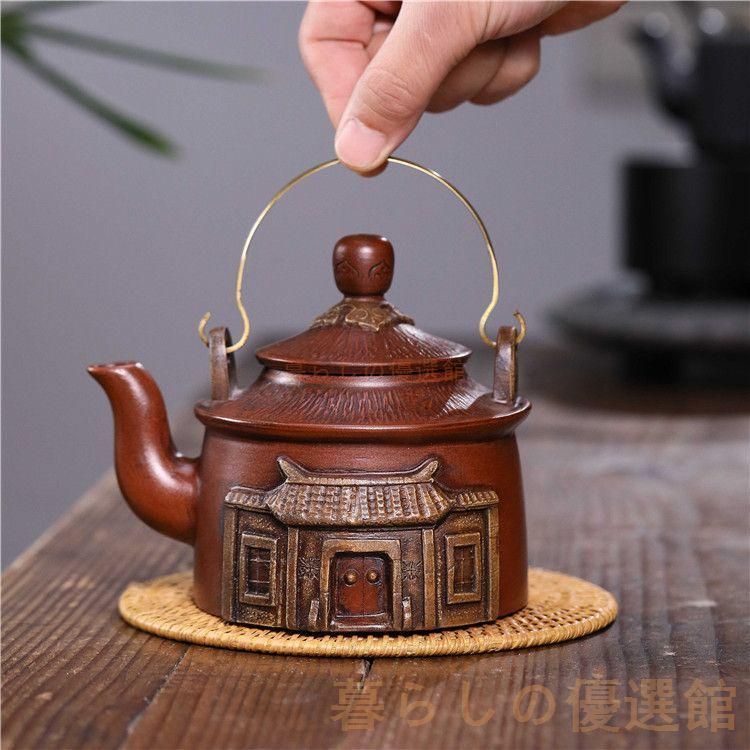 【上品】宜興 紫砂壷 提梁壺 茶道具 煎茶道具 インテリア zw427