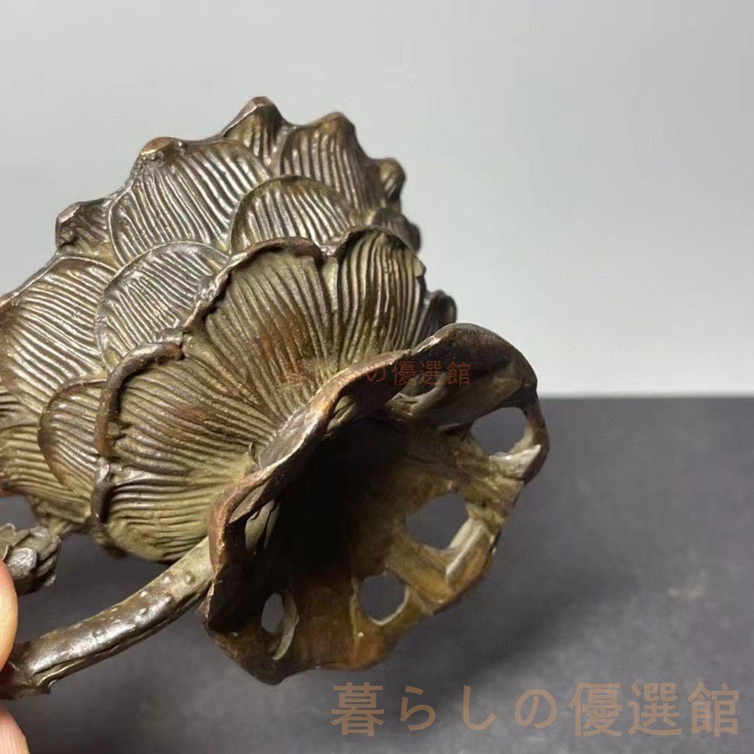 上品】蓮華 香炉 銅製 茶道具 香道具 工芸品 インテリア zw427 - メルカリ