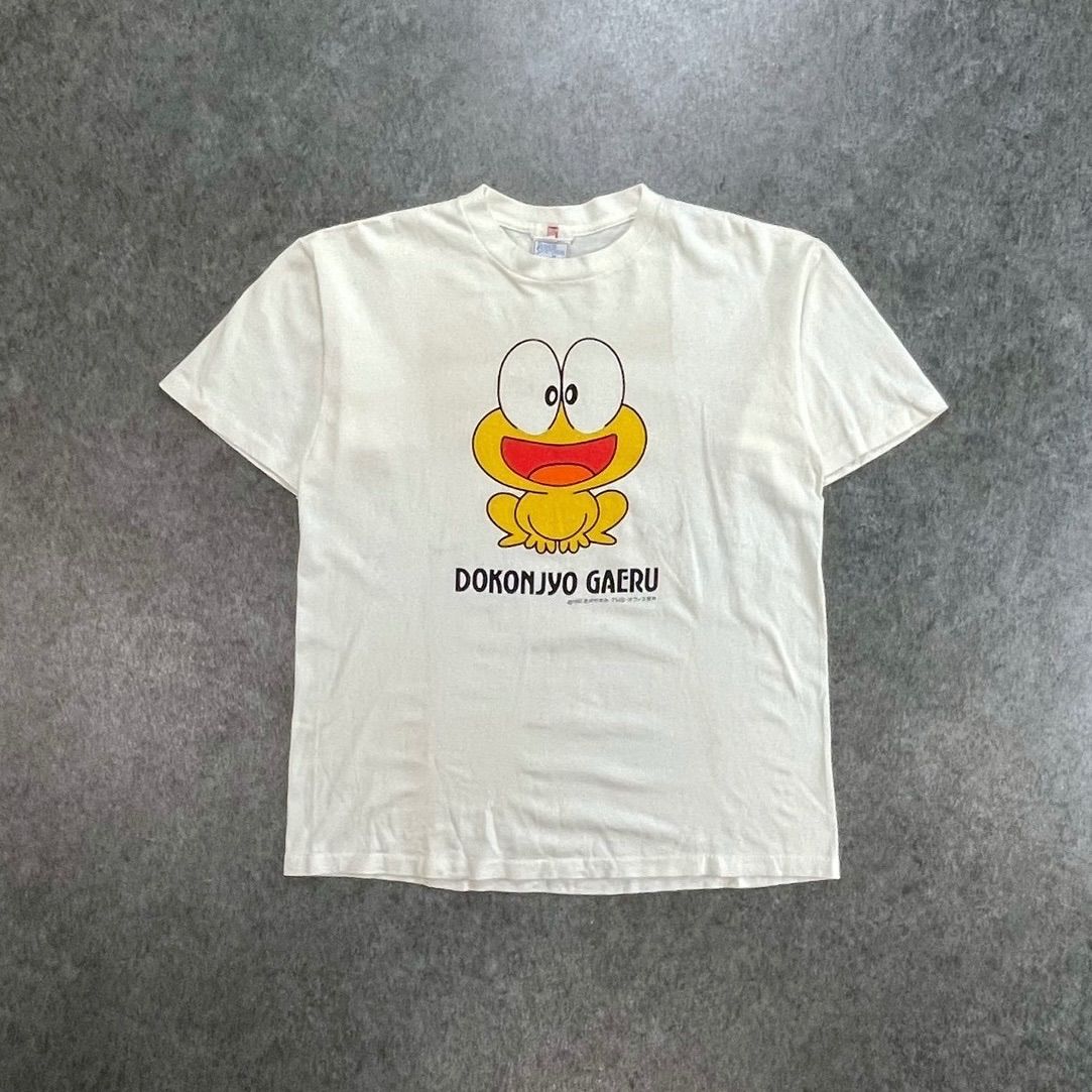 希少! USA製 90s BANDAI バンダイ ど根性ガエル グラフィック Tシャツ プリント ホワイト ヴィンテージ ビンテージ メンズ L