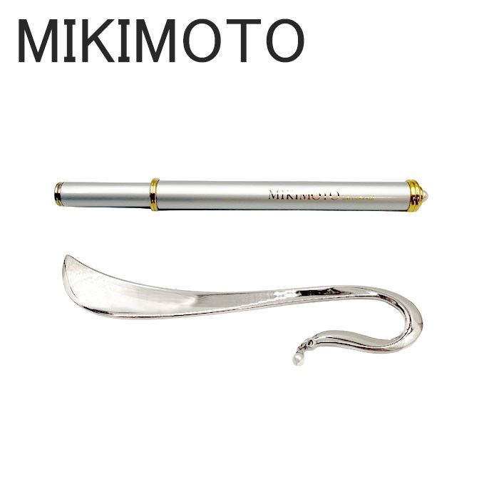 ミキモト MIKIMOTO ブックマーク ボールペン セット シルバー パール