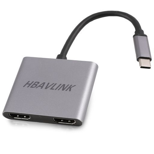 HDMI分配器拡張モード対応、HBAVLINKタイプCマルチディスプレイアダプタ、Type-cからhdmiへのアダプターhdmi拡張器2モニター出力、Windowsラップトップ用のシングル4K@60Hzまたはデュアル4K@30Hz