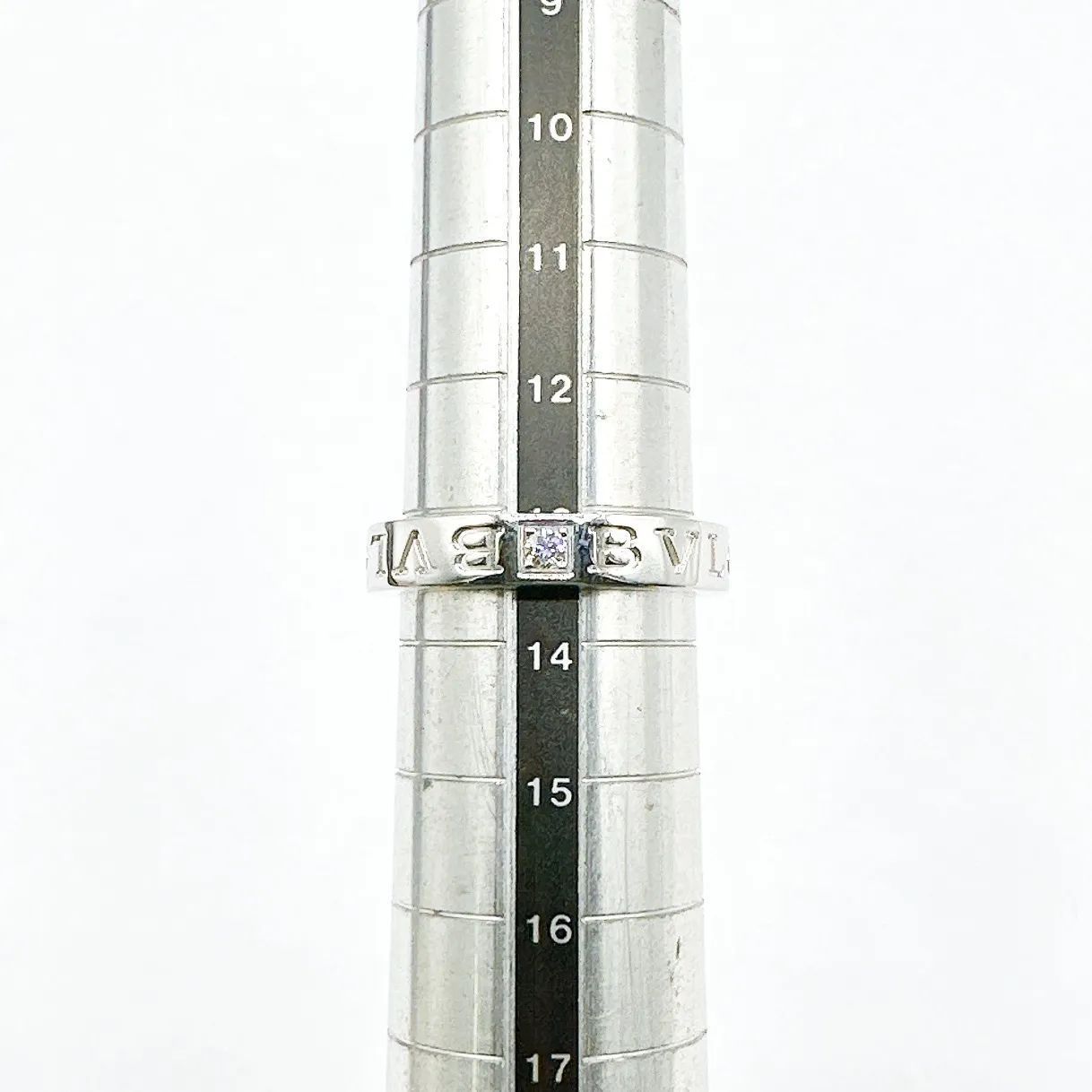人気?BVLGARI ダブルロゴ ダイヤモンド ホワイトゴールド リング 53 