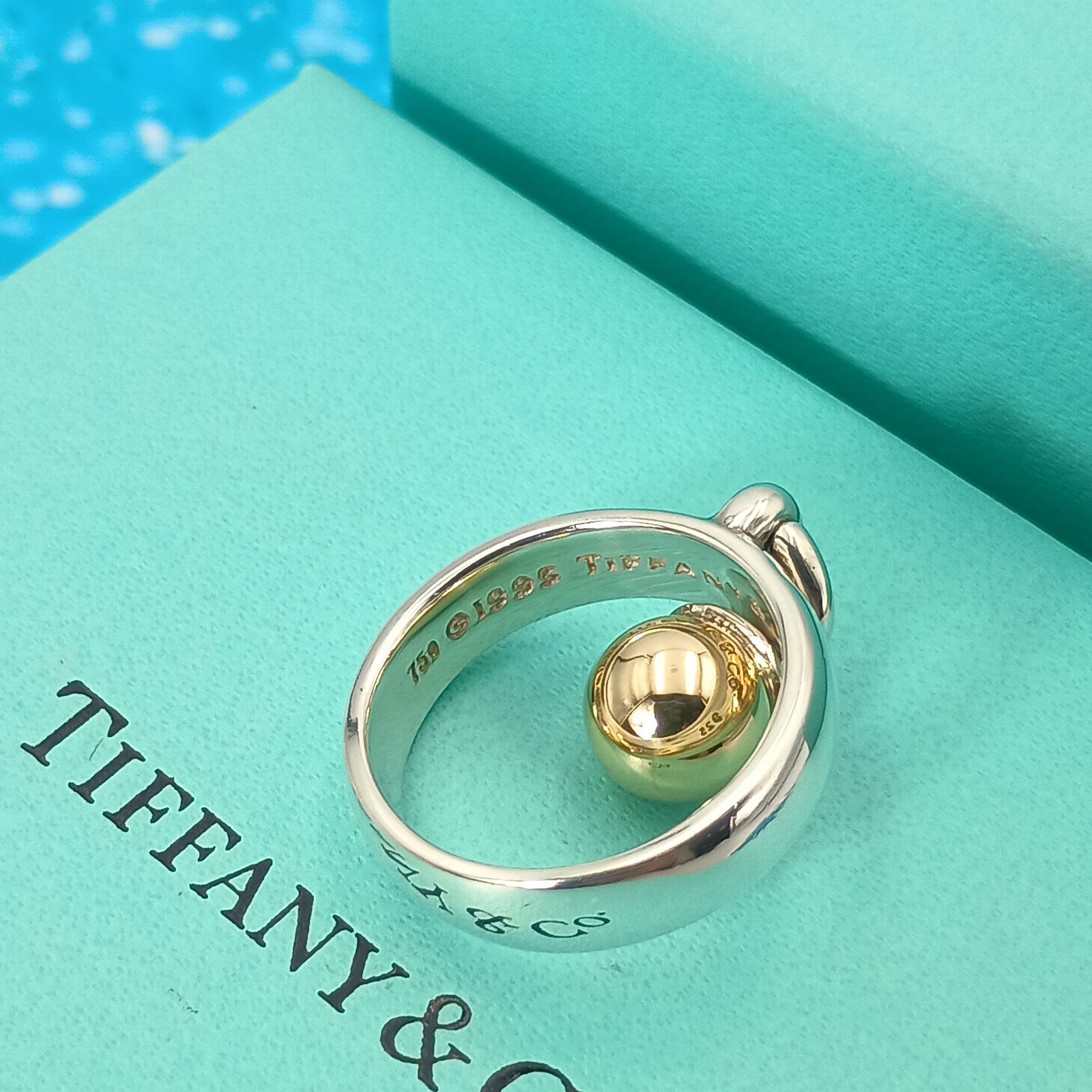 Tiffanyボールダングルドアノック コンビリング TIFFANY&Co. ティファニー ボールダングル コンビ リング 指輪