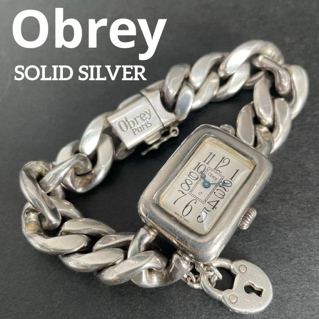 Obrey SOLID SILVER 純銀 銀無垢 チェーンブレスレットウォッチ MADE