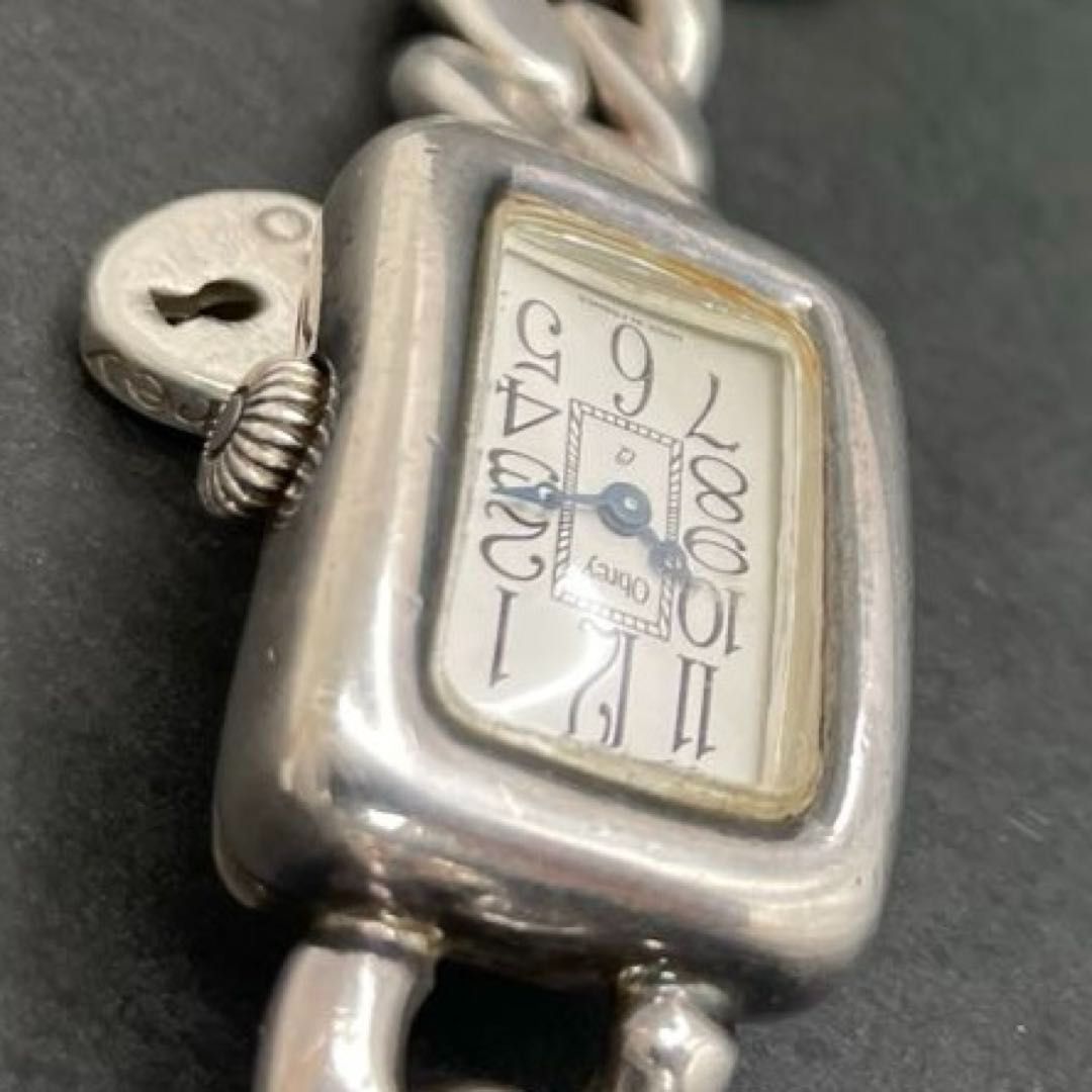 Obrey SOLID SILVER 純銀 銀無垢 チェーンブレスレットウォッチ MADE