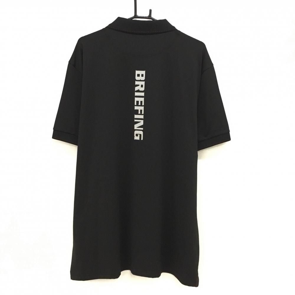 超美品】ブリーフィング 半袖ポロシャツ 黒×白 背面ロゴ メンズ XXXL