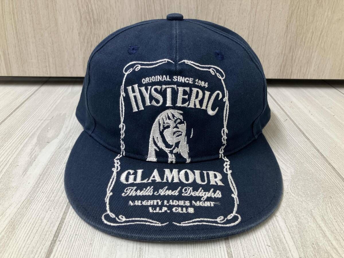 HYSTERIC GLAMOUR ネイビーキャップ HYS WHISKY刺繍 HYSTERIC GLAMOUR HYS WHISKY刺繍 キャップ ヒステリック グラマー