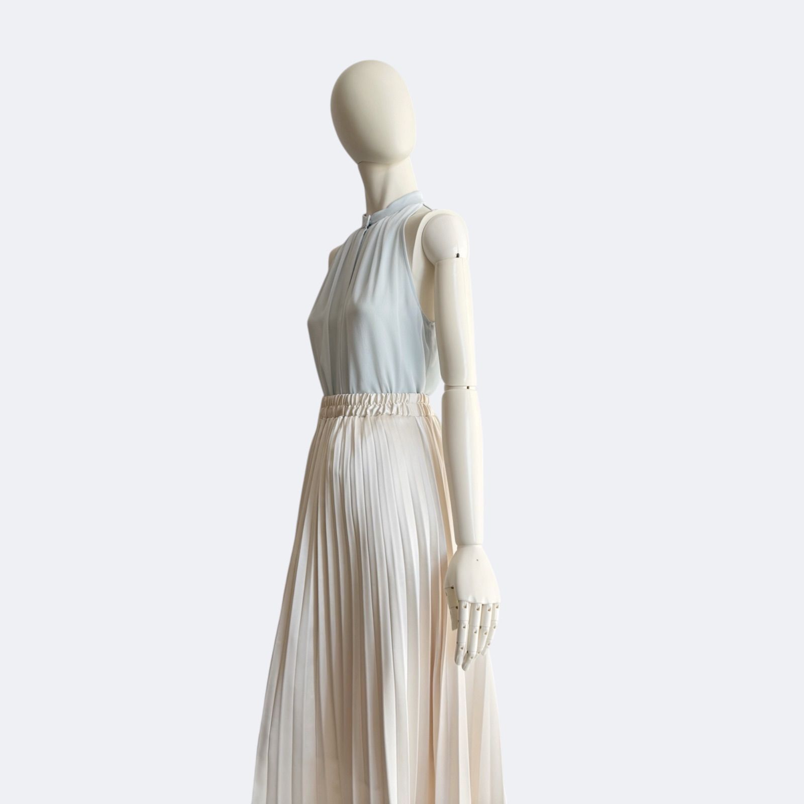 ADEAM アディアム ブラウス ライトブルー ノースリーブ シルク 上品 