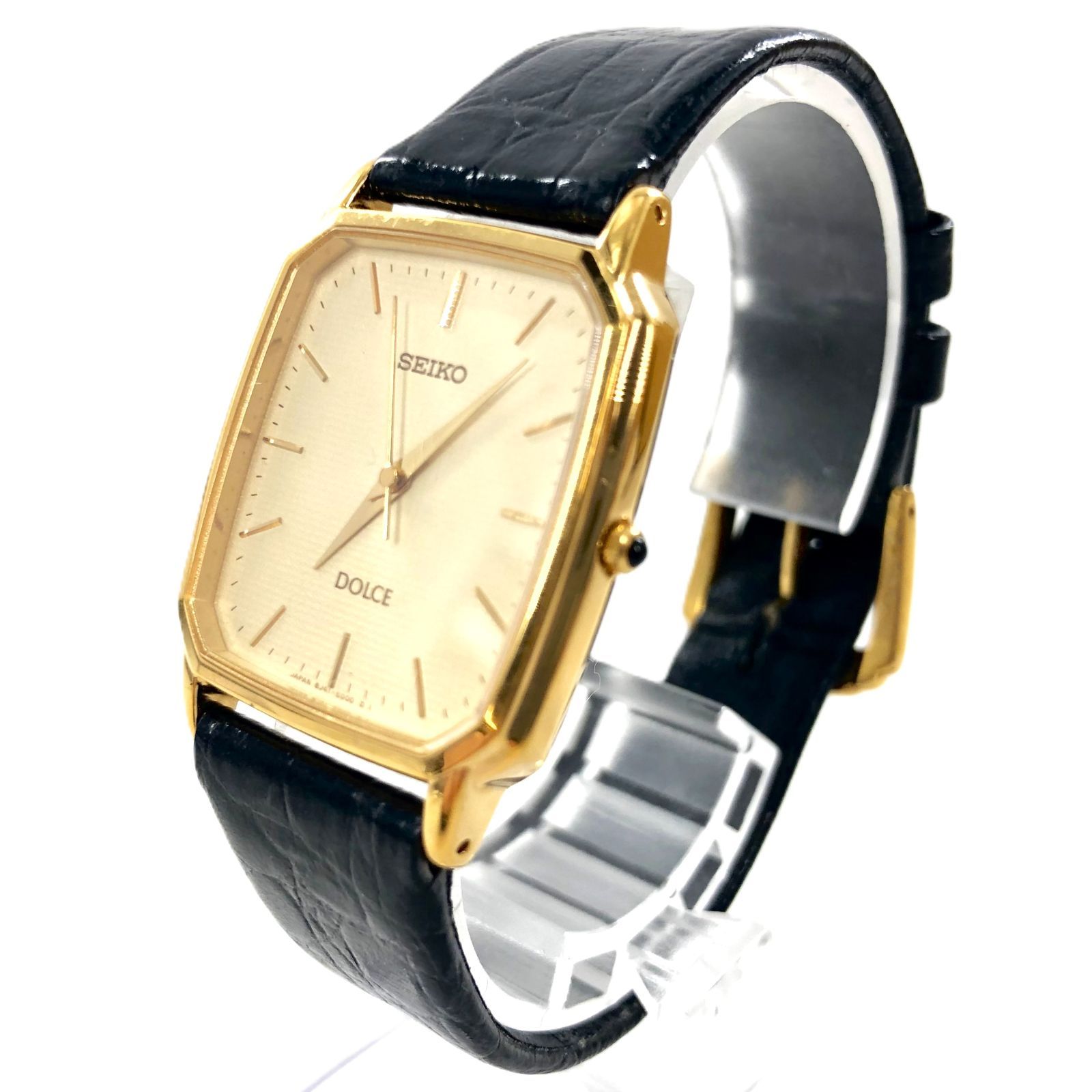 SEIKO セイコー Dolce ドルチェ 8J41-5000 SS/QZ ゴールド文字盤 