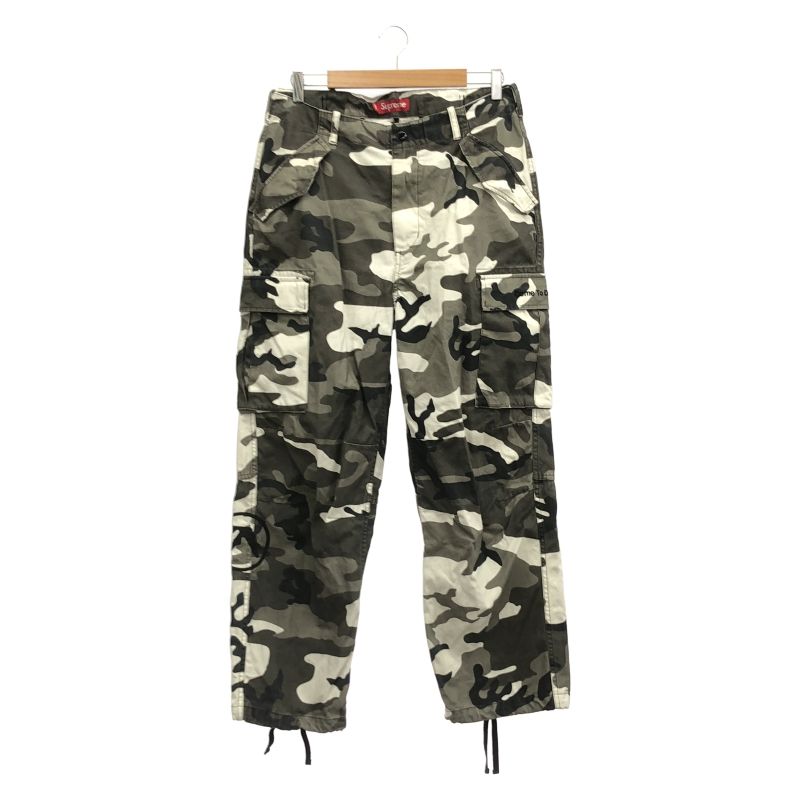 中古】右足裾付近シミ有）Supreme 25SS カモフラ カーゴパンツ サイズ 