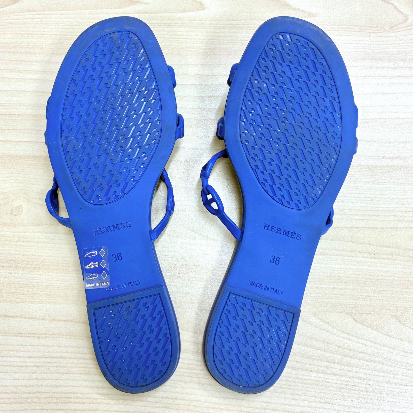 エルメス HERMES】美品！シェーヌダンクル ラバーサンダル 36 ロイヤル 
