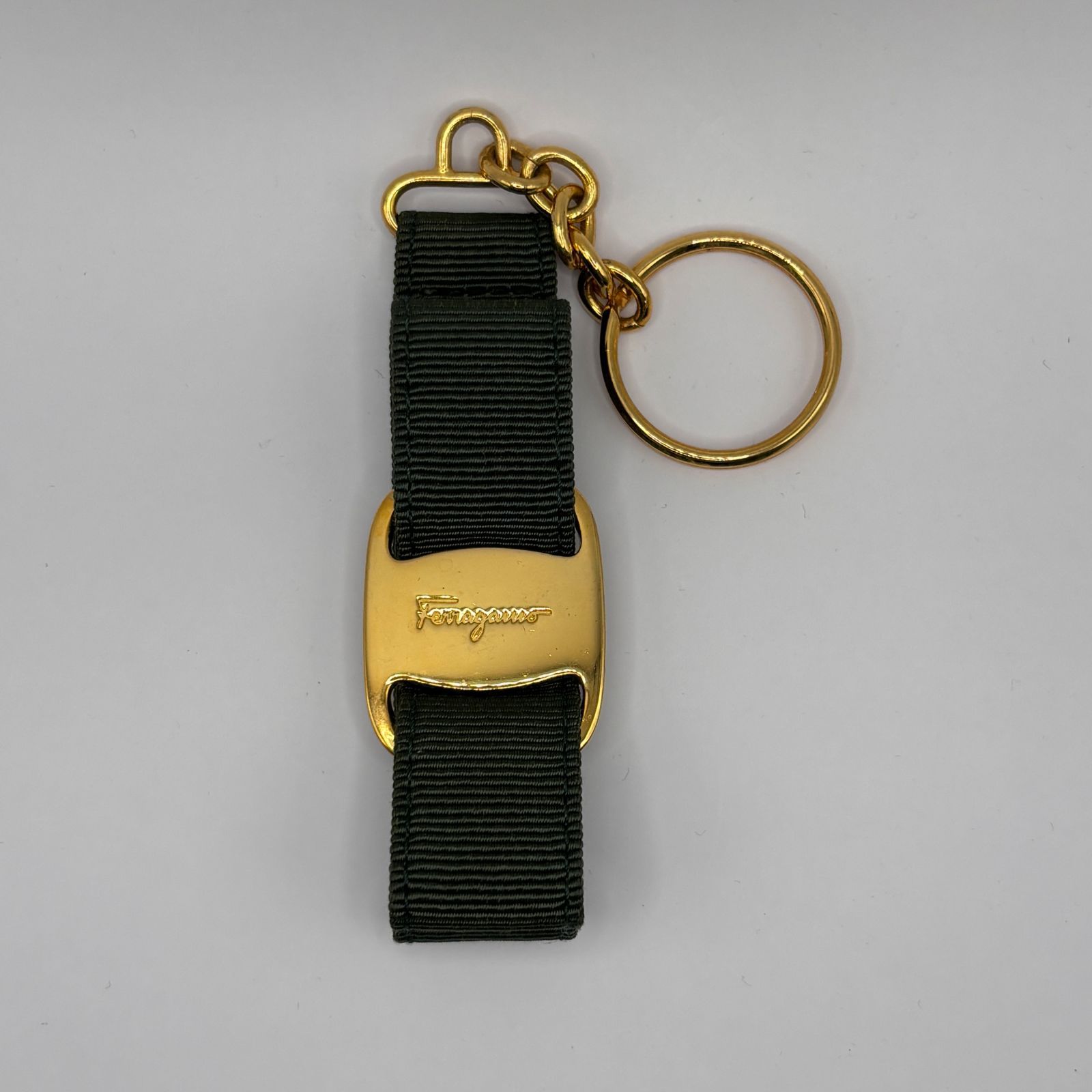 1円 Salvatore Ferragamo フェラガモ カーフレザー ヴァラ リボン