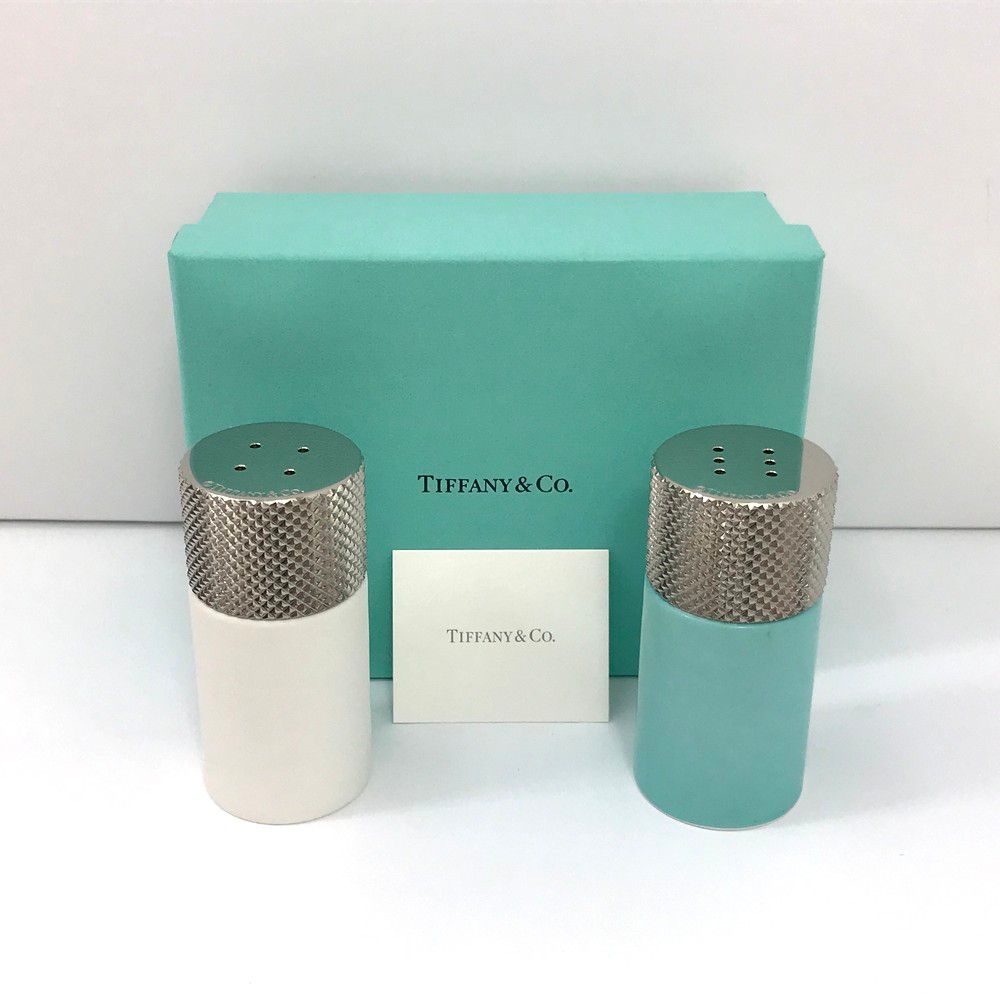 未開封品 TIFFANY＆Co. ティファニー ソルト＆ペッパー 塩コショウ入れ 陶器 2019年購入 布袋なし 外箱付 長期保管品