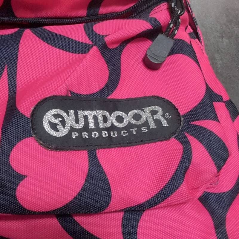 OUTDOOR PRODUCTS Backpack Pink Black Heart Pattern Print Daypack
