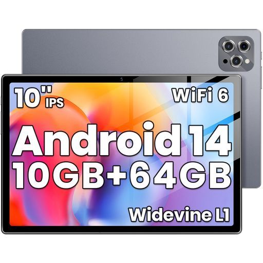 【タブレット10インチ2025初登場】Android14タブレット10インチwi-fiモデル10GB+64GB+1TB拡張、8コアCPU、6000mAh大容量バッテリーWidevine