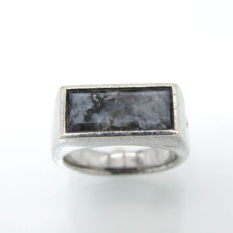 TOM WOOD トムウッド リング Peaky Ring Larvikite #50 ピーキー ラルヴィカイト ロジウムメッキ SV925 10号  28012392 TOM WOOD トムウッド リング Peaky Ring Larvikite #50 ピーキー