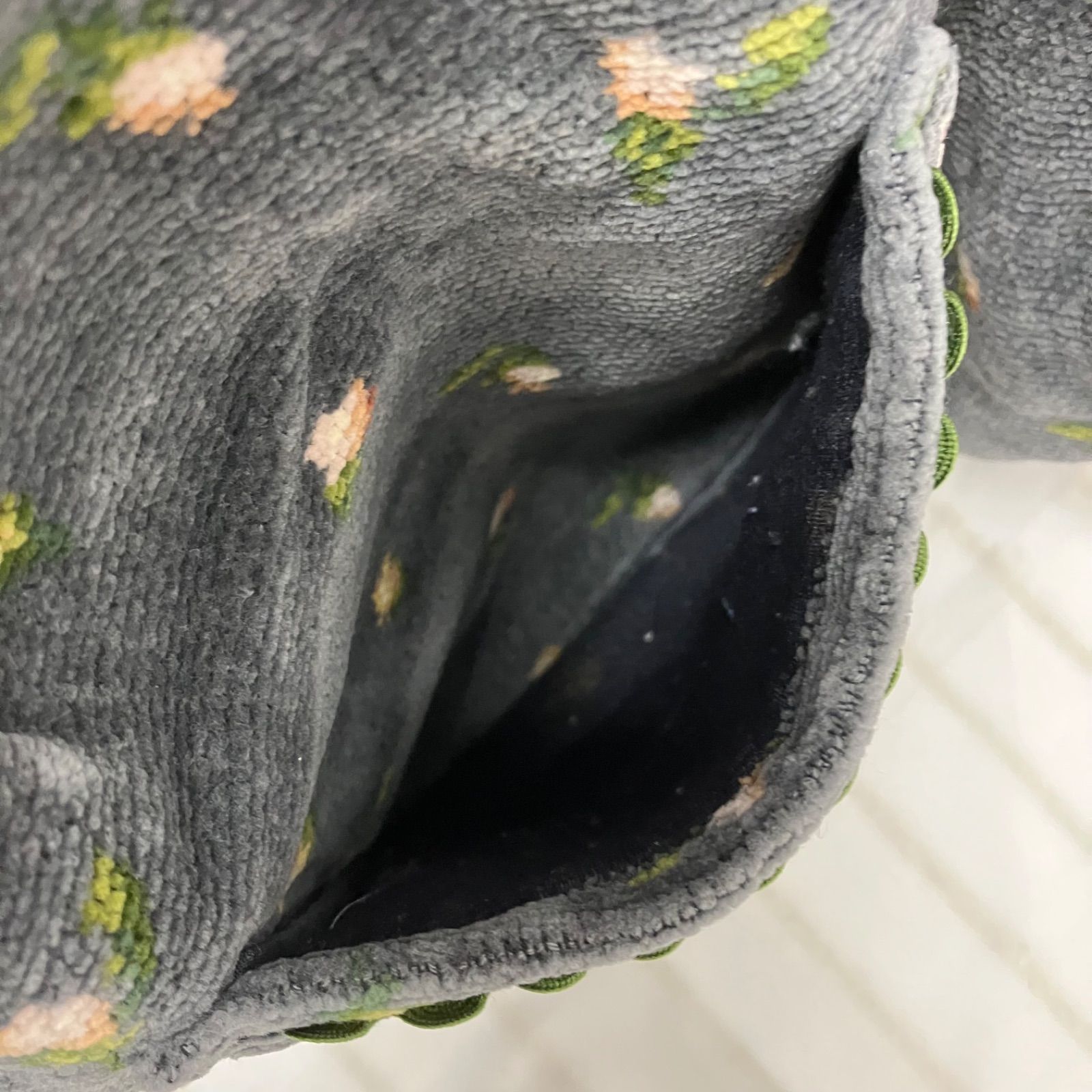2307 FEILER フェイラー エプロン ムーンライトフラワー 花柄 グレー系