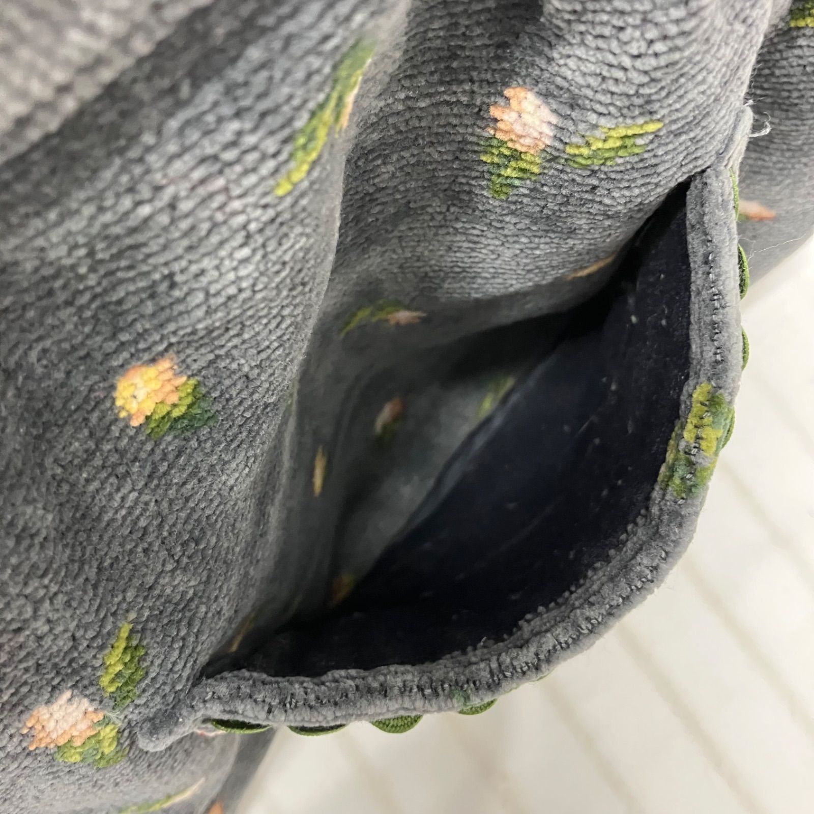 2307 FEILER フェイラー エプロン ムーンライトフラワー 花柄 グレー系