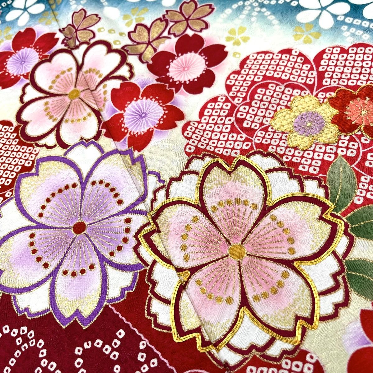 美品 逸品 可憐 豪華 金駒刺繍 正絹 振袖 正絹 袋帯セット K1328