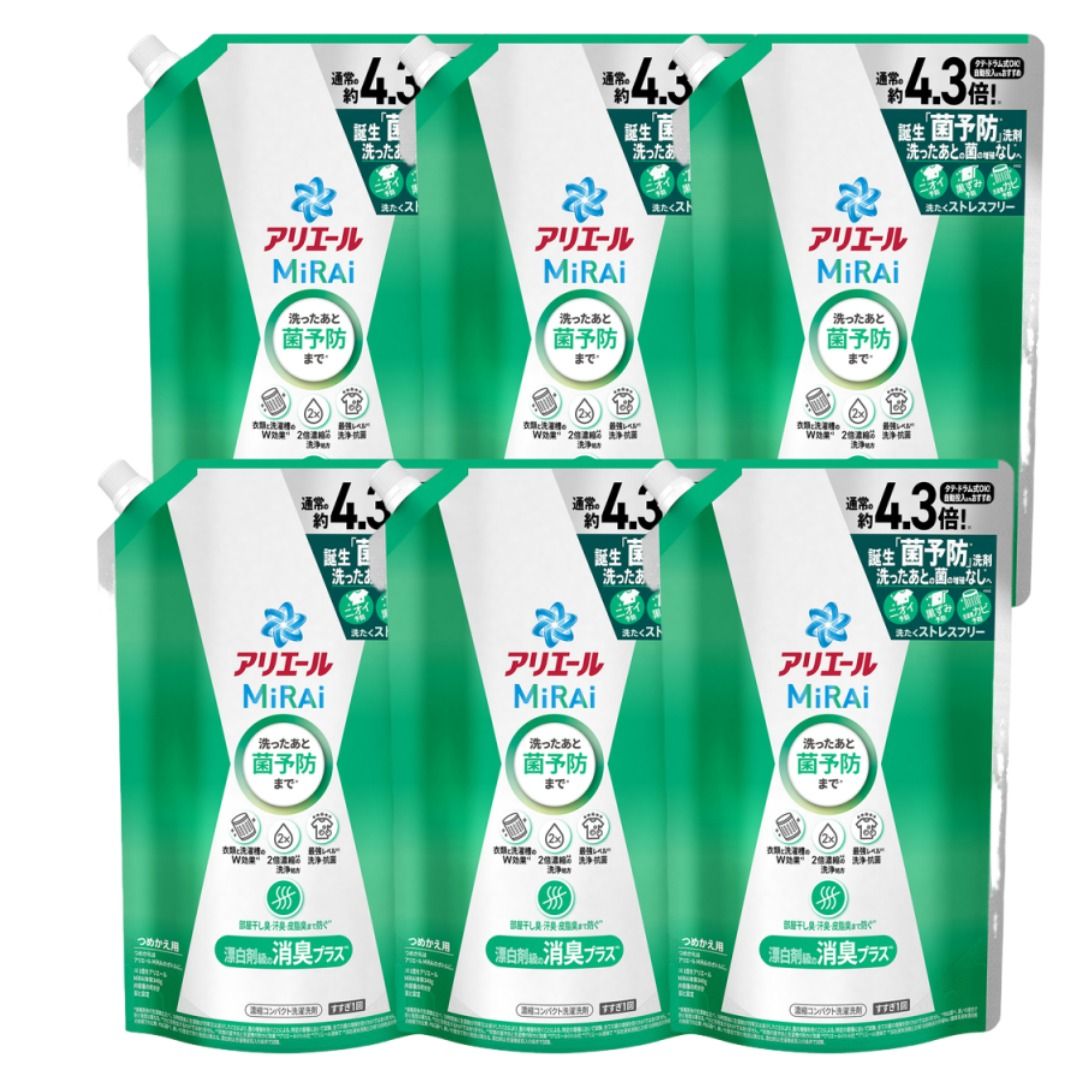 P&G アリエールミライ 消臭プラス ウルトラジャンボ １２２０ｇ ６個セット