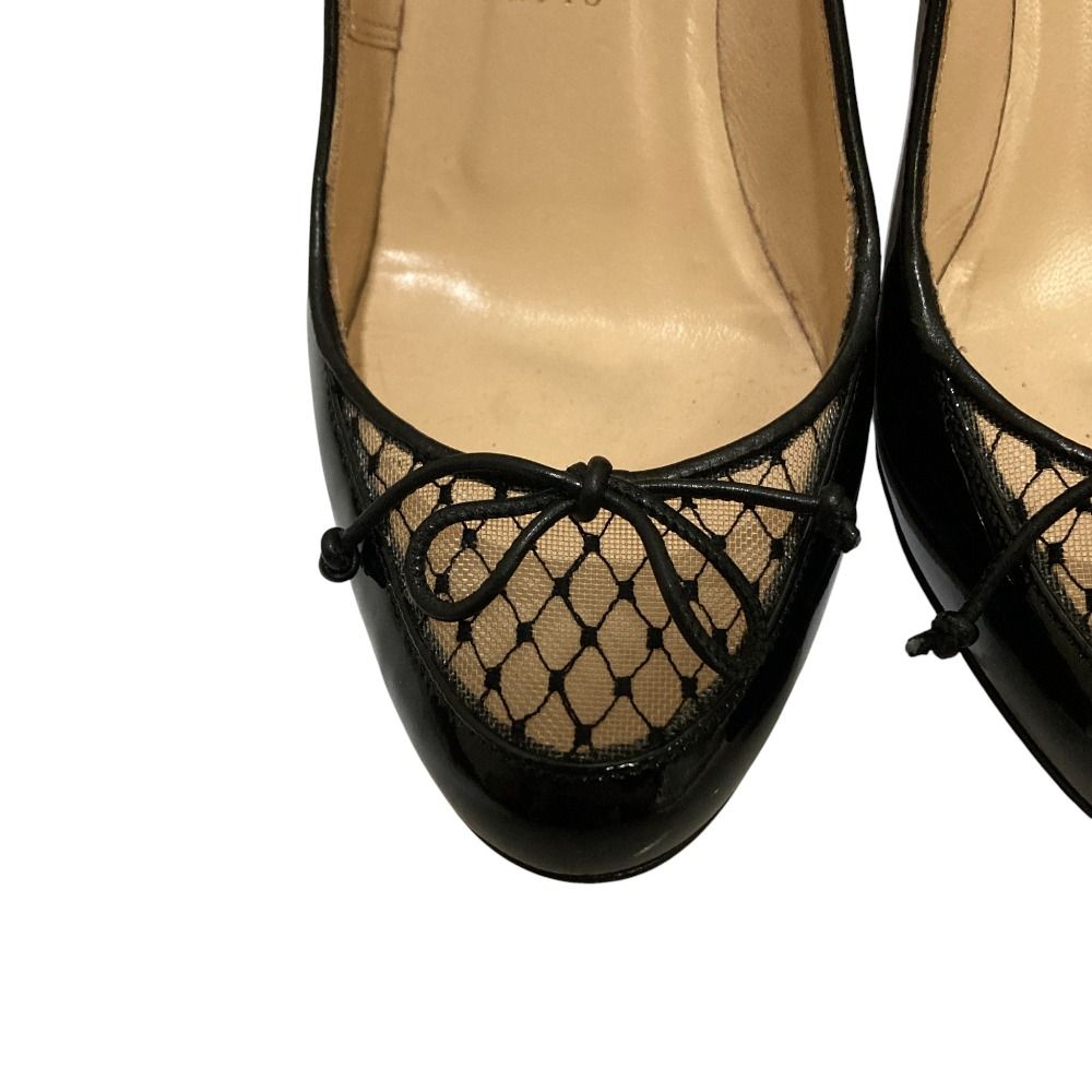 美品 Christian Louboutin クリスチャンルブタン レース リボン 