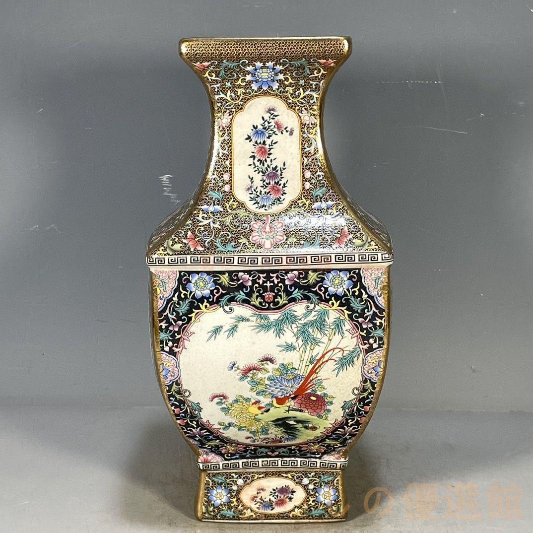 清乾隆琺瑯彩四方花鳥尊瓶 景徳鎮 陶磁器 装飾品 現代工芸品 美術品 置物 上品】乾隆 琺瑯彩 花鳥紋 四方瓶 景徳鎮 陶磁器 美術品 zw427 - メルカリ