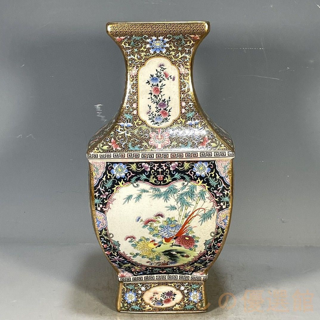 清乾隆琺瑯彩四方花鳥尊瓶 景徳鎮 陶磁器 装飾品 現代工芸品 美術品 置物 上品】乾隆 琺瑯彩 花鳥紋 四方瓶 景徳鎮 陶磁器 美術品 zw427 - メルカリ
