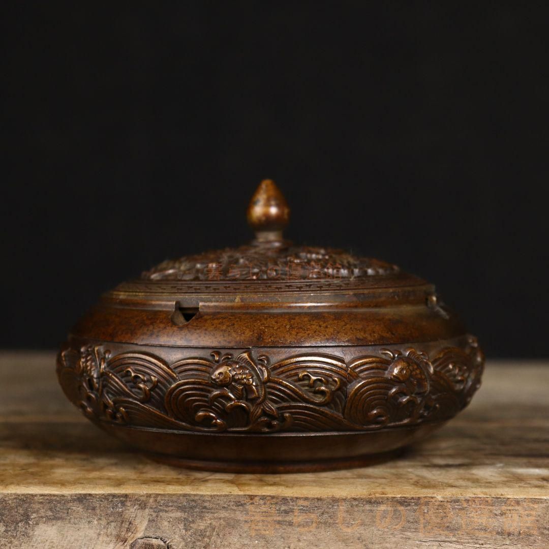 茶道具　加賀蒔絵師後藤元幸作　朱漆塗鶴蒔絵平棗　裏千家鵬雲斎宗匠花押入　美品！！ 茶道具 加賀蒔絵師後藤元幸作 朱漆塗鶴蒔絵平棗 裏千家鵬雲斎宗匠花