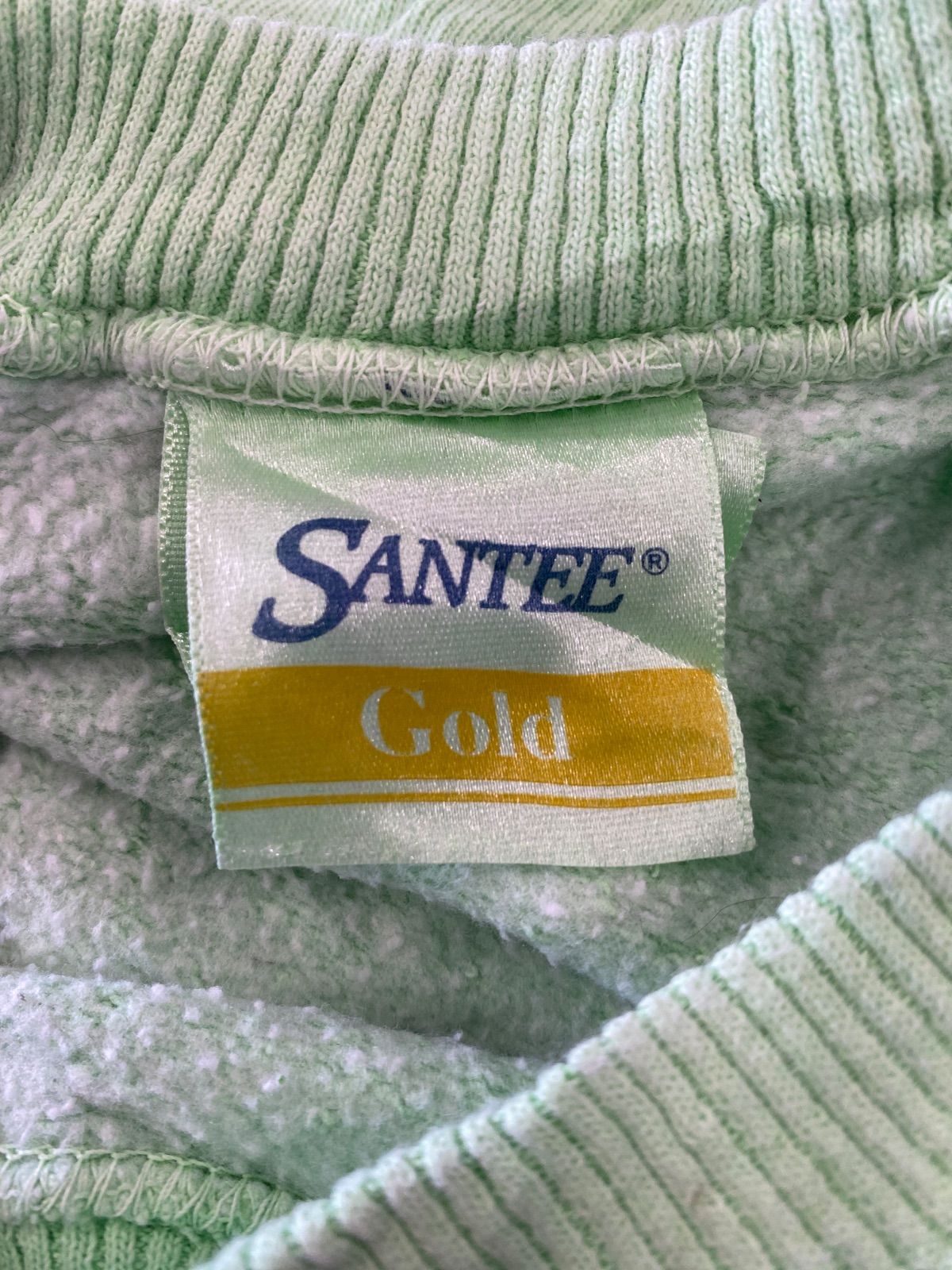 タ108︎SANTEE GOLD︎サンティーゴールド︎スウェット︎長袖︎裏起毛︎ユニセックス︎メンズ︎sizeXL︎黄緑