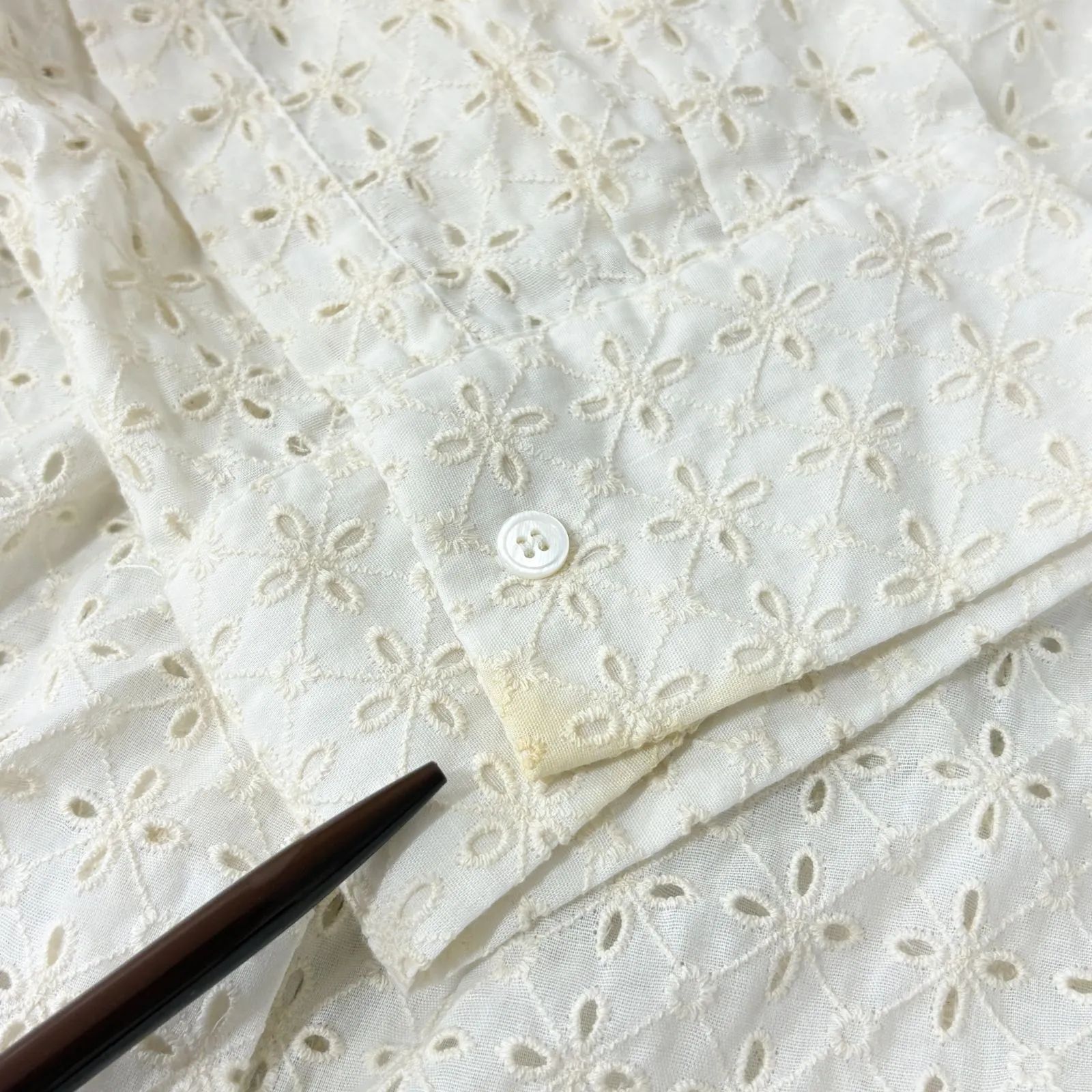 ZARA ザラ】カットワーク刺繍 オーバーサイズシャツ ブラウス 長袖 S 