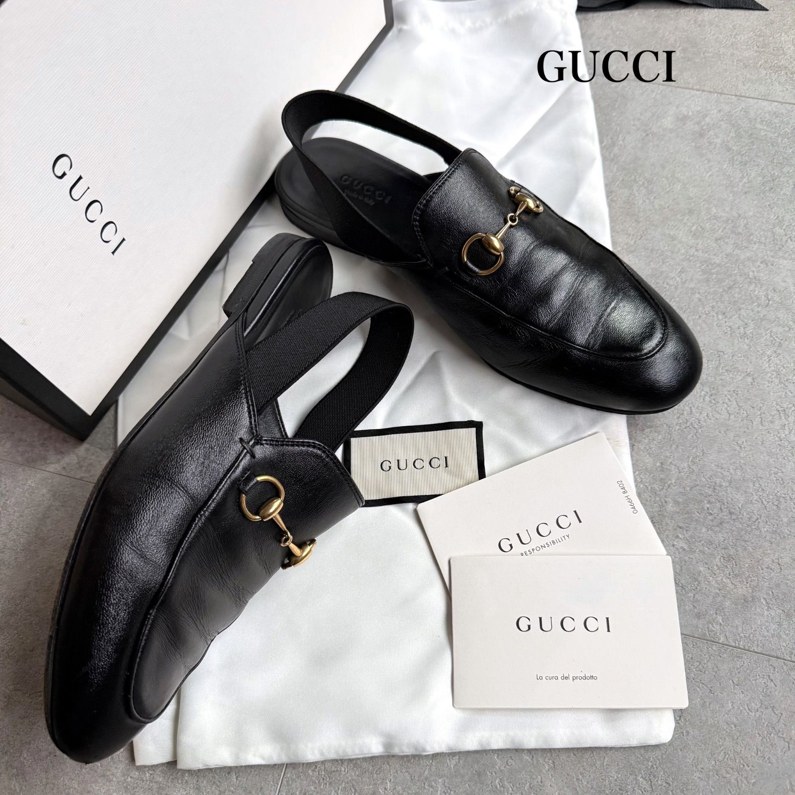 GUCCI グッチ ヨルダーン ホースビットローファー スリングバック 