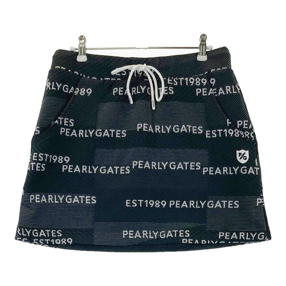 サイズ：2 PEARLY GATES パーリーゲイツ ; スウェットスカート ロゴ総柄 ブラック系 [240101633960] ゴルフウェア レディース ストスト サイズ：2 PEARLY GATES パーリーゲイツ ; スウェットスカート ロゴ総