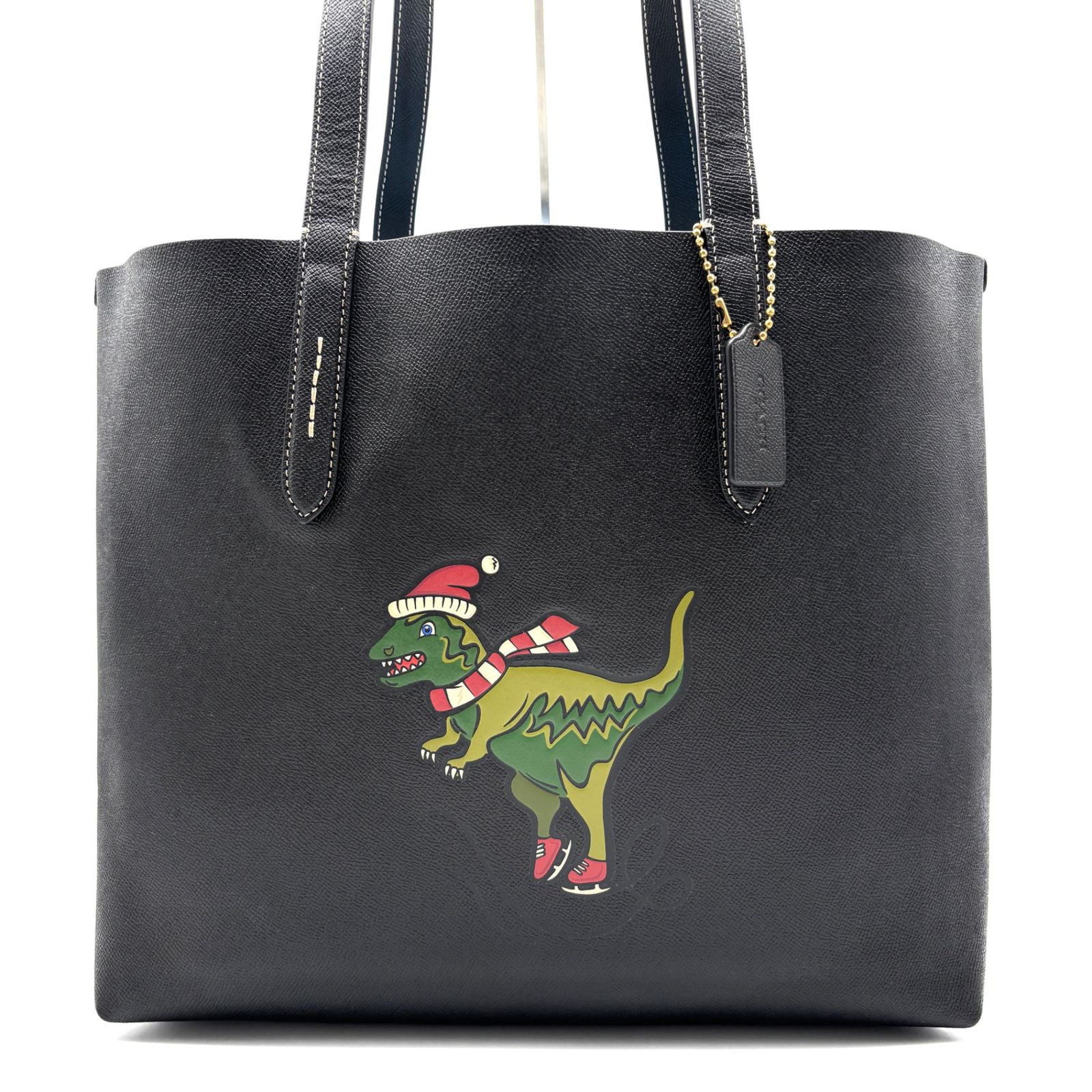 極美品 COACH コーチ レキシー 恐竜 トートバッグ レザー ブラック 黒 