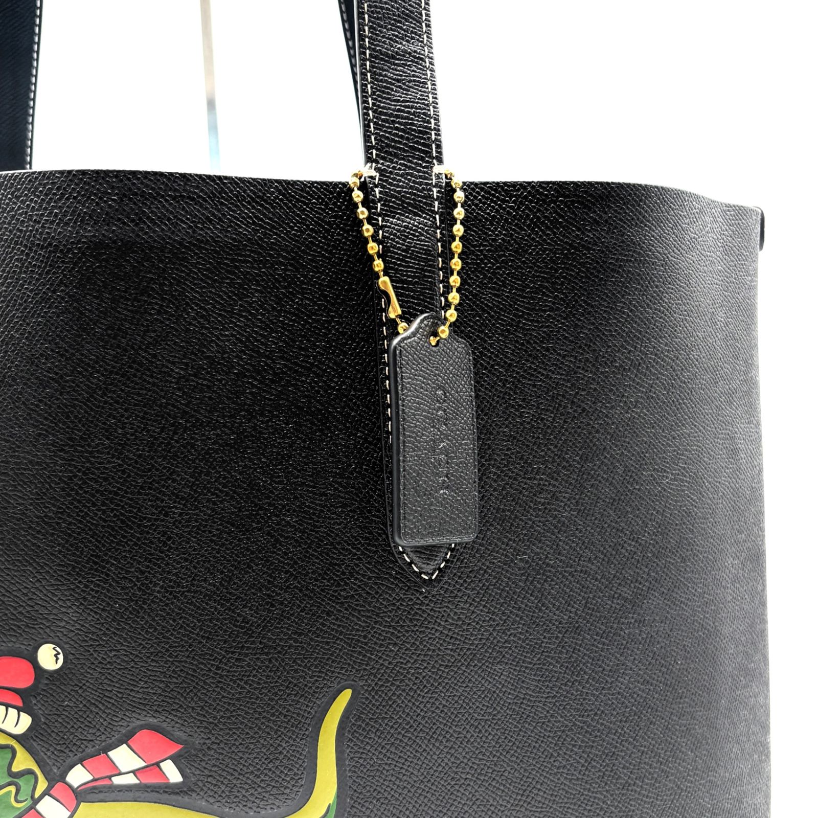 極美品 COACH コーチ レキシー 恐竜 トートバッグ レザー ブラック 黒 