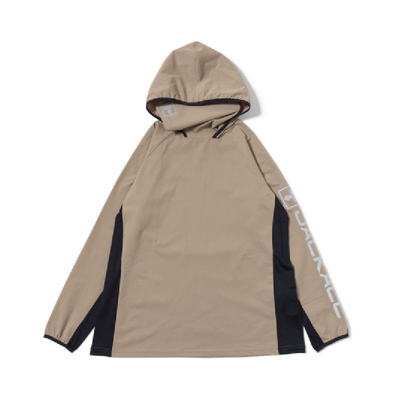HU-B002 ドライメッシュフーディー XL モカ / 日焼け防止 ネックゲイター付 夏物
