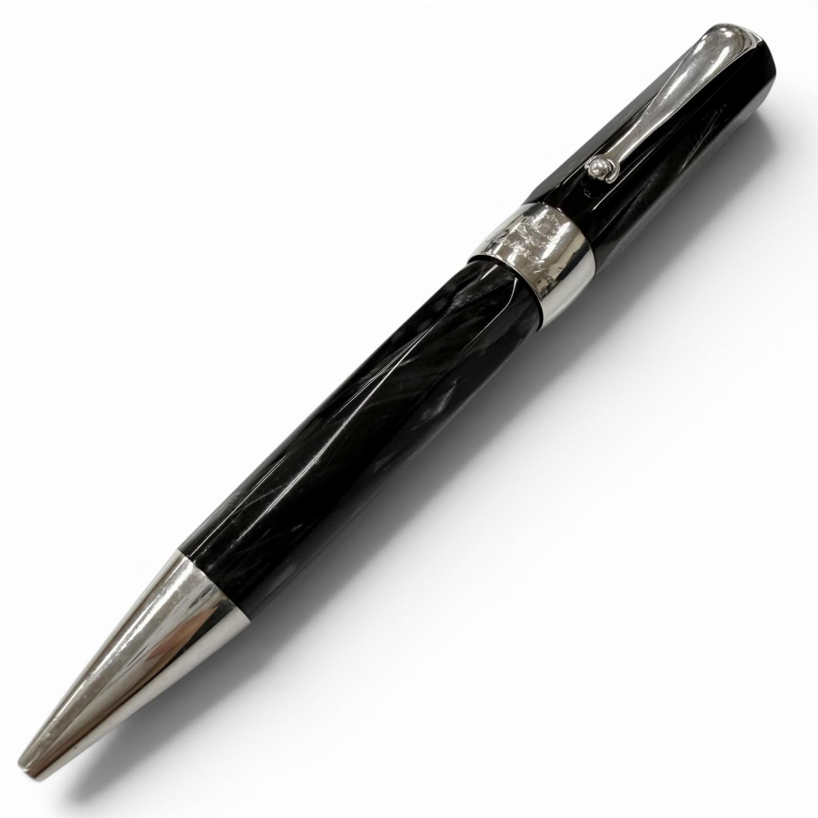 良品□Montegrappa モンテグラッパ シンフォニー ツイスト式 ボールペン ステーショナリー 筆記用具 ブラック シルバー メンズ レディース 良品□Montegrappa モンテグラッパ シンフォニー ツイスト式