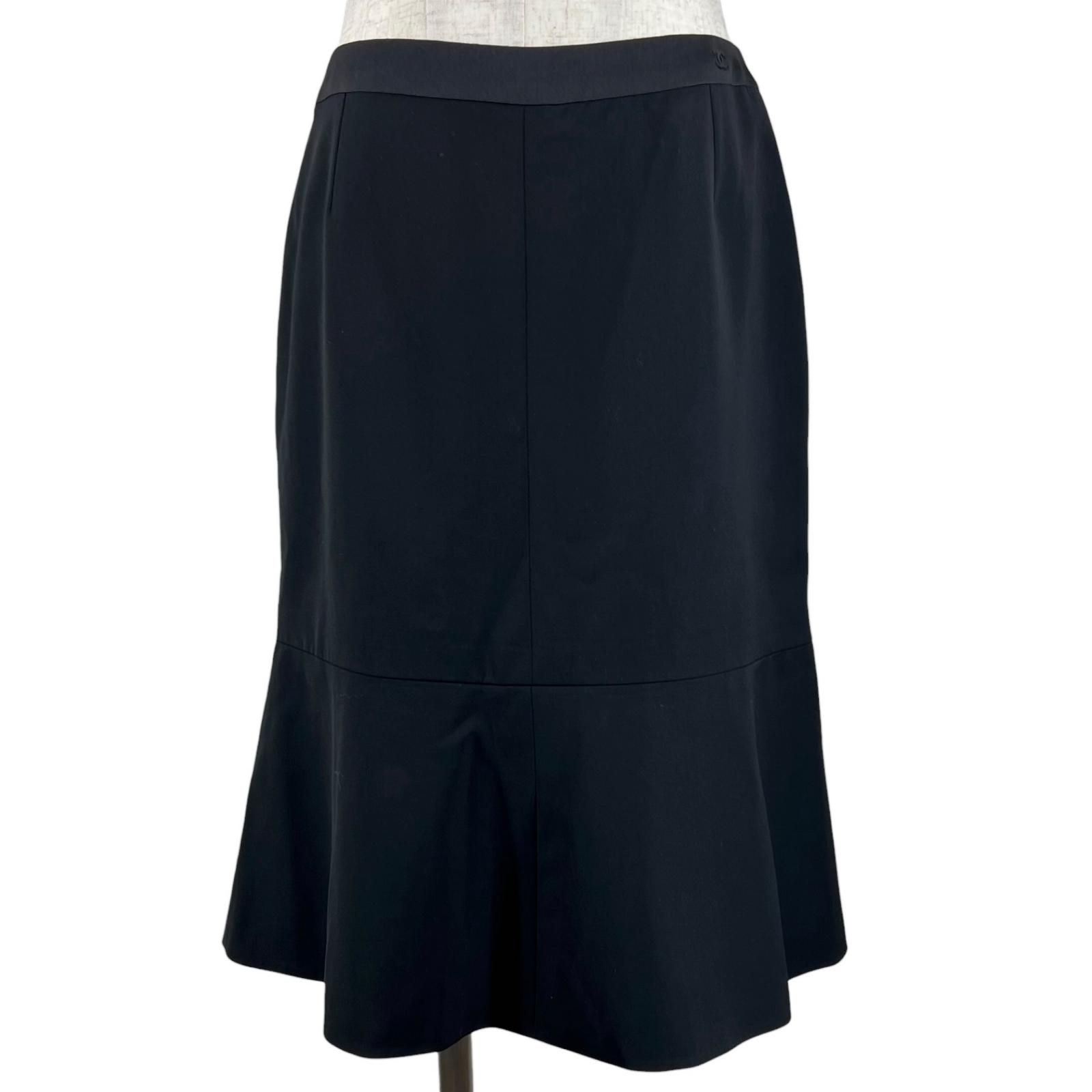 極美品△CHANEL シャネル 04A P24421 ウール シルク混 ココマーク 