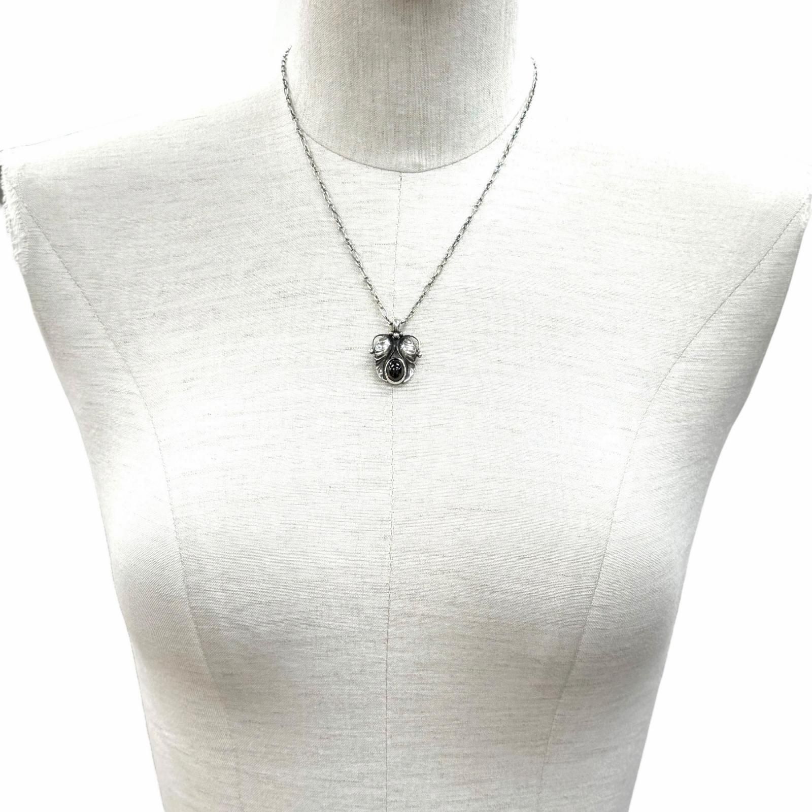 美品◇Georg Jensen ジョージジェンセン 1994 925 ガーネット イヤー