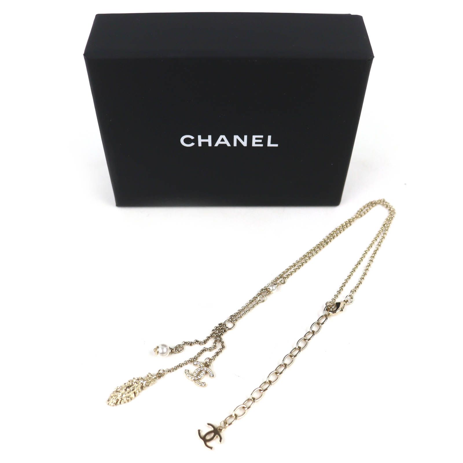 極美品△CHANEL シャネル L25S ABF691 ココマーク フェザー パール 