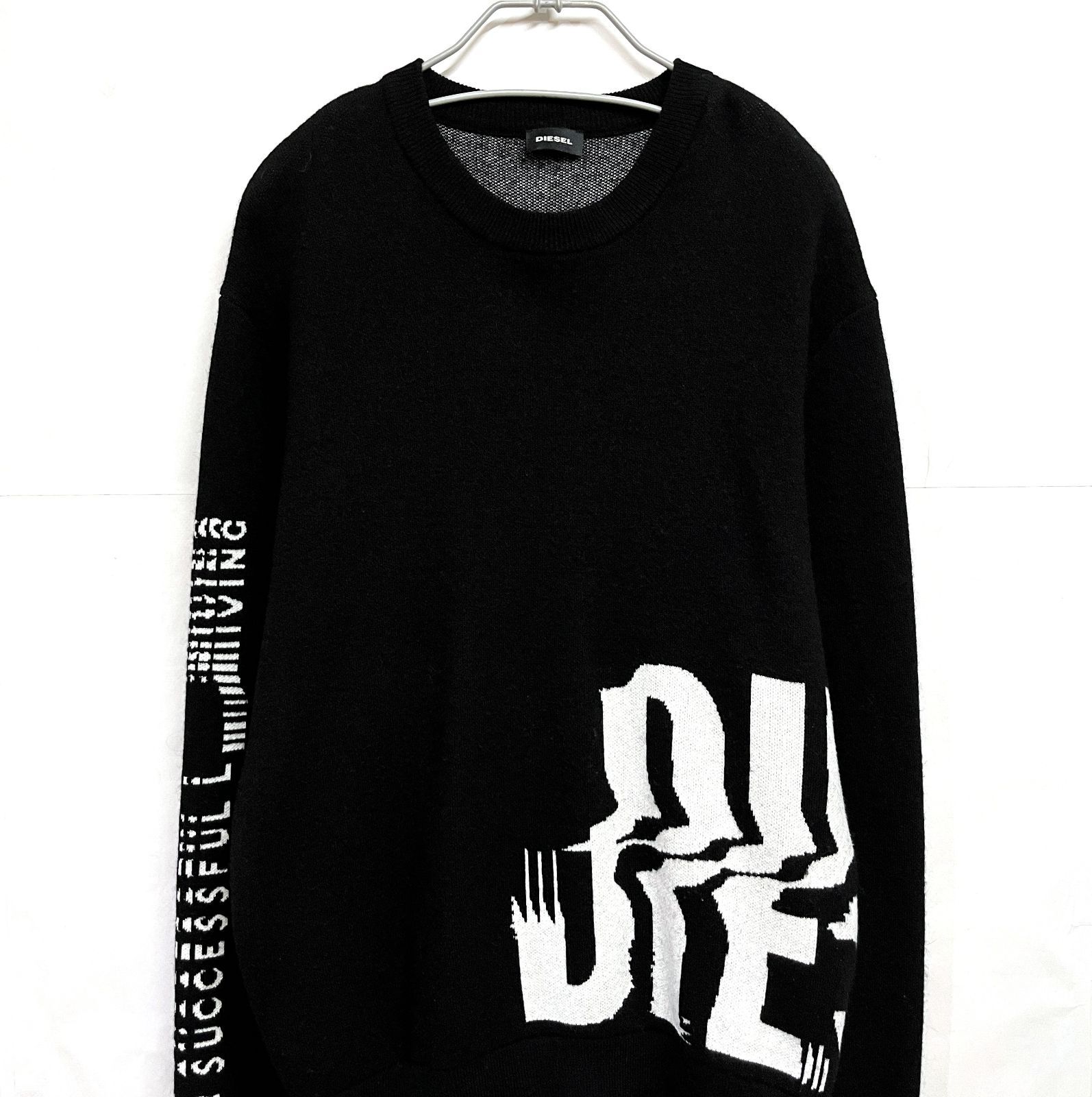 DIESEL｜ディーゼル ロゴ クルーネックニット セーター-ファッション 