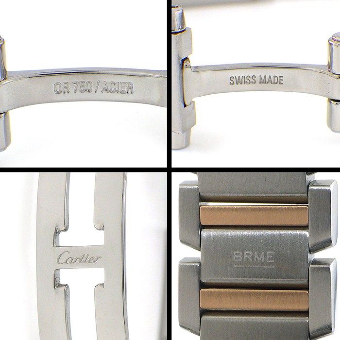 カルティエ Cartier 腕時計 タンクフランセーズSM W51027Q4 スクエア ピンクシェル文字盤 ローマンインデックス K18PG SS クオーツアナログ 【中古】 カルティエ タンクフランセーズ SM W51027Q4 ピンクシェル レディース