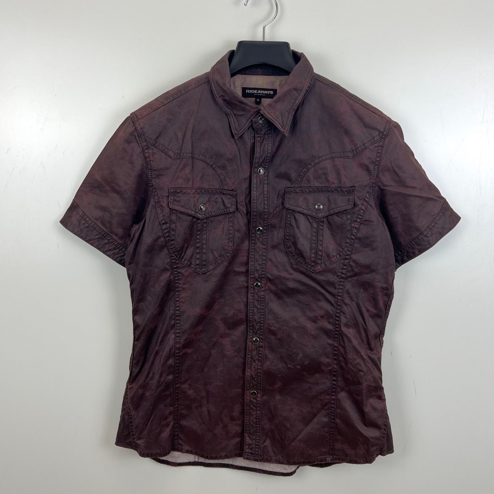 HIDEAWAYS NICOLE y2k archive fake suede western shirts 46 M 